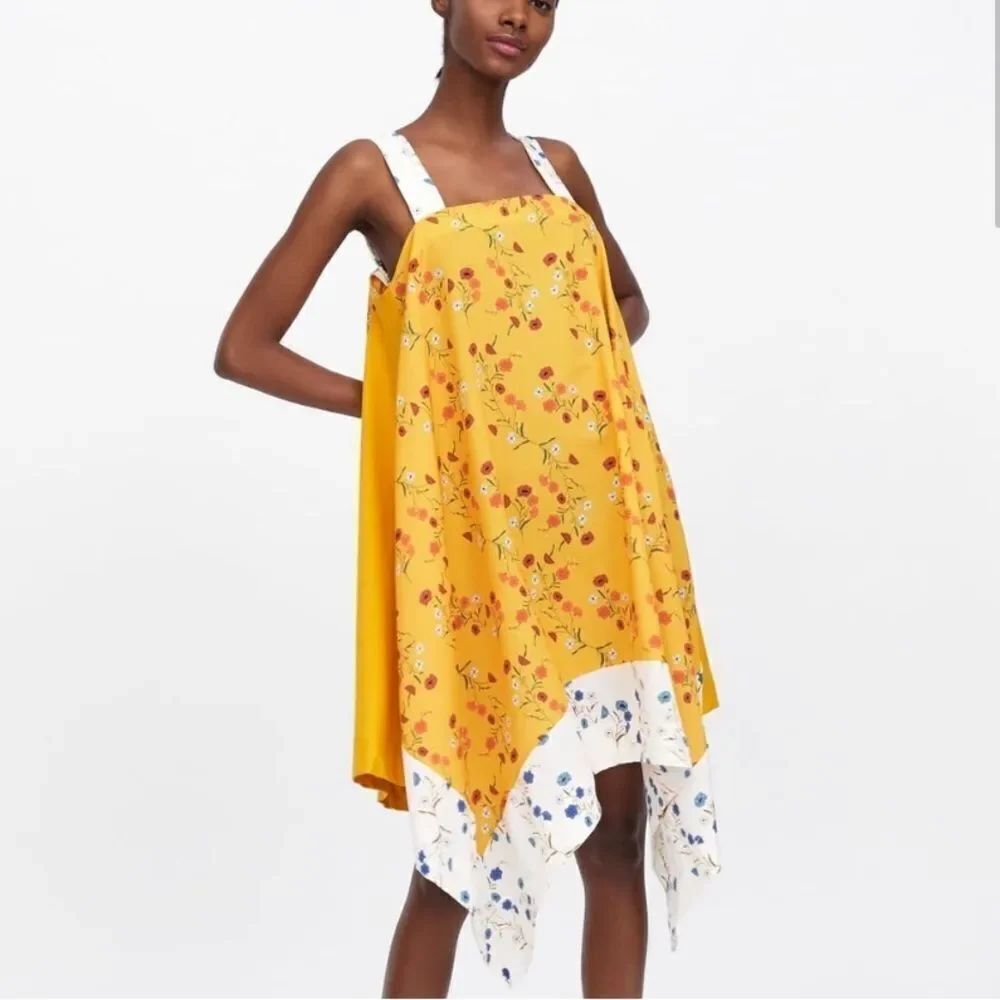NEW ZARA Asymmetrical Floral Dress